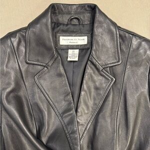 Preston & York Black Leather Jacket Blazer